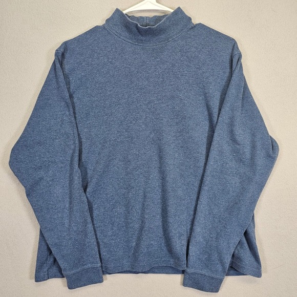 Tops - Women's L.L. Bean Heather Blue Turtleneck Pullover Size XL Reg 0ND15 100% Cotton